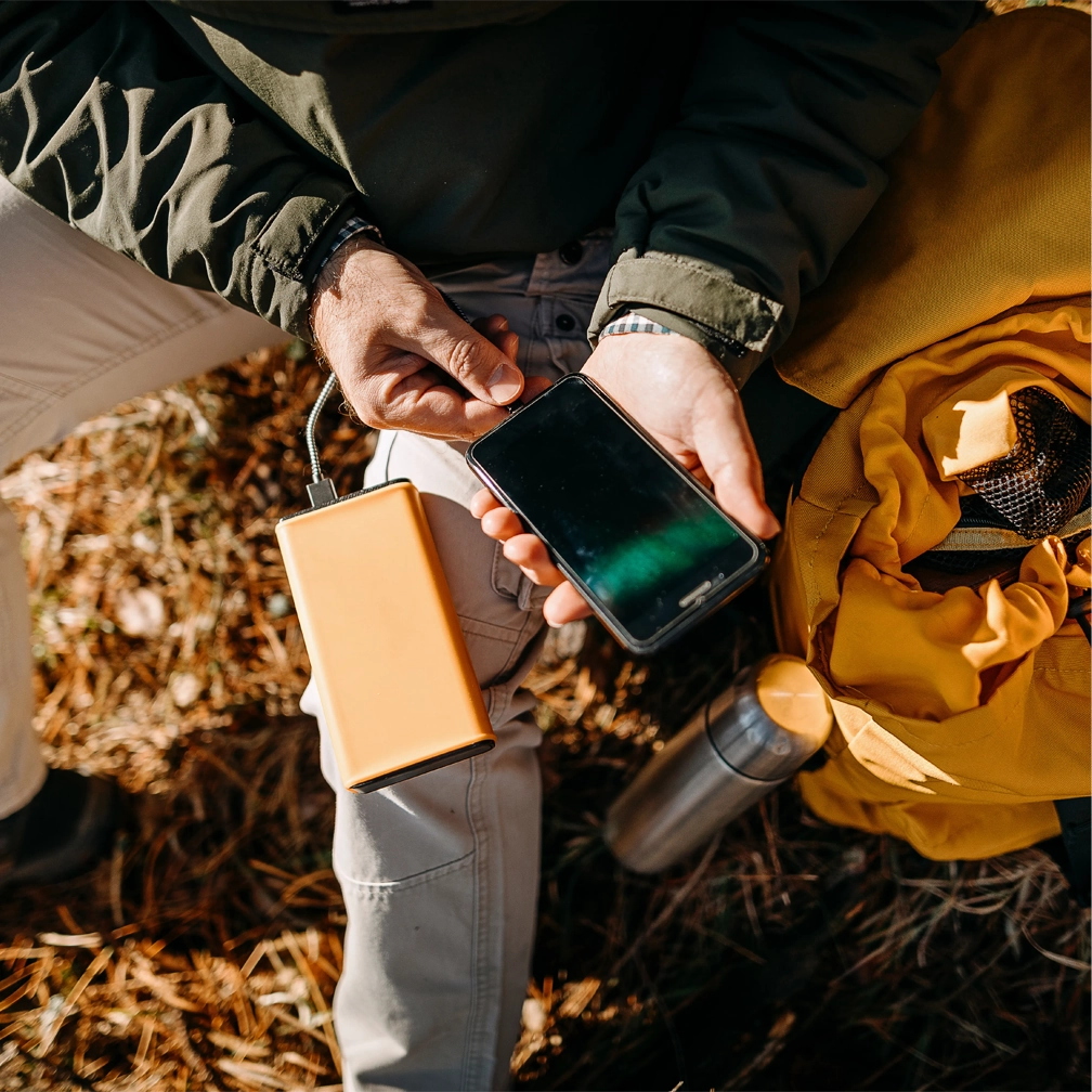 portable charger travel setup